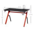 thumbnail image 3 of HOMCOM 47" Gaming Desk with LED Lights, Home Office Gaming Table, Computer Table with Hook, Cup Holder, Controller Rack & Cable Management, 3 of 10