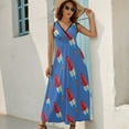 thumbnail image 5 of Fun Rocket Pop Popsicle Pattern Dress Summer Street Style Bohemia Long Dresses Female Sleeveless Printed Maxi Dress, 5 of 9