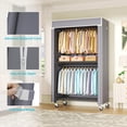thumbnail image 3 of Black Rack With Grey Cover Metal Garment Clothes Rack, 3 of 7