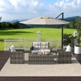 thumbnail image 2 of Westin Outdoor 4-Piece Patio Conversation Sofa Set with Back Cushion PE Rattan Wicker, Brown/White, 2 of 12