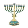 thumbnail image 2 of Menorah pintado a Mano Gloria Bejeweled Verde 6,5 pulgadas, 2 of 9