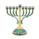 thumbnail image 2 of Candelabro Menorah de metal esmaltado perfecl 6.5 pulgadas verde, 2 of 8