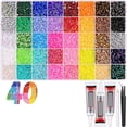 thumbnail image 2 of Colorful DIY Resin Rhinestone Kit for Bedazzling, 40000PC Resin Jelly Rhinestones for Bedazzling, 40 Colors 3mm Flatback Gems for Diamond Art 3Pcs B7000 Jewelry Glue for Bedazzled Nail Art, 2 of 7