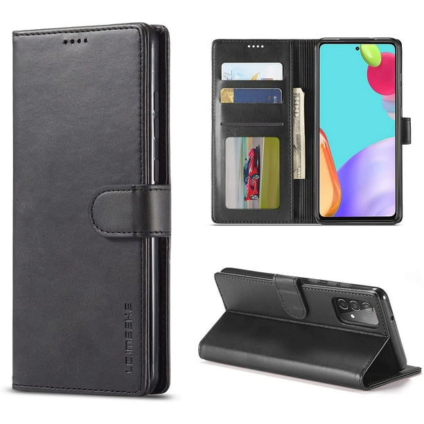 HAII Flip Étui pour Samsung Galaxy A52,Premium PU Cuir Flip Folio Étui Portefeuille avec Fente pour Carte Fermeture Magnétique