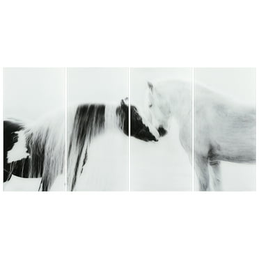 Collection of Horses III ABCD 36 in x 72 in Mixed Media Art, by Empire Art 4 Count