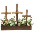 thumbnail image 2 of Northlight Floral and Foliage Triple Cross Easter Egg Decoration - 14", 2 of 7