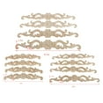 thumbnail image 4 of Vintage Unpainted Wooden Carved Flower Pattern Corners Appliques - 16X3X0.8cm, 4 of 10
