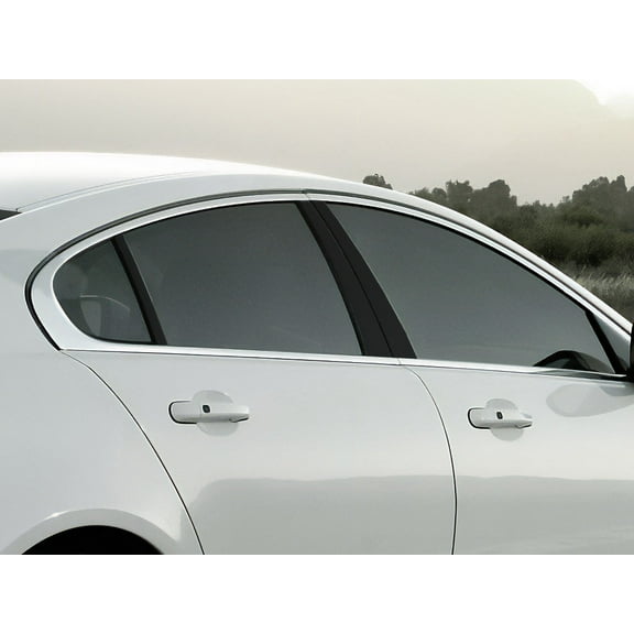 Rvinyl Pillar Post Window Trim Compatible with Jaguar XJ 2009-2019 - Matte (Black)