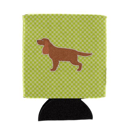 

Caroline s Treasures BB3812CC English Cocker Spaniel Checkerboard Green Can or Bottle Hugger Can Hugger multicolor