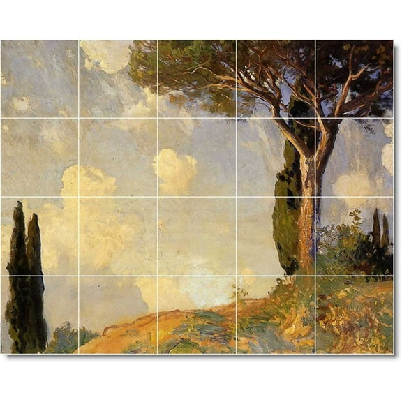Ceramic Tile Mural-John Sargent Landscapes Painting 336. 21.25" w x 17" h using (20) 4.25 x 4.25 ceramic tiles