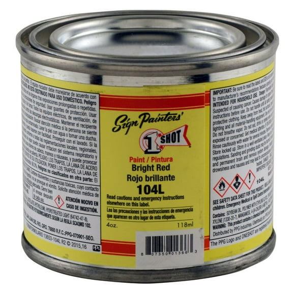 LETTERING ENAMEL BRIGHT RED 4OZ