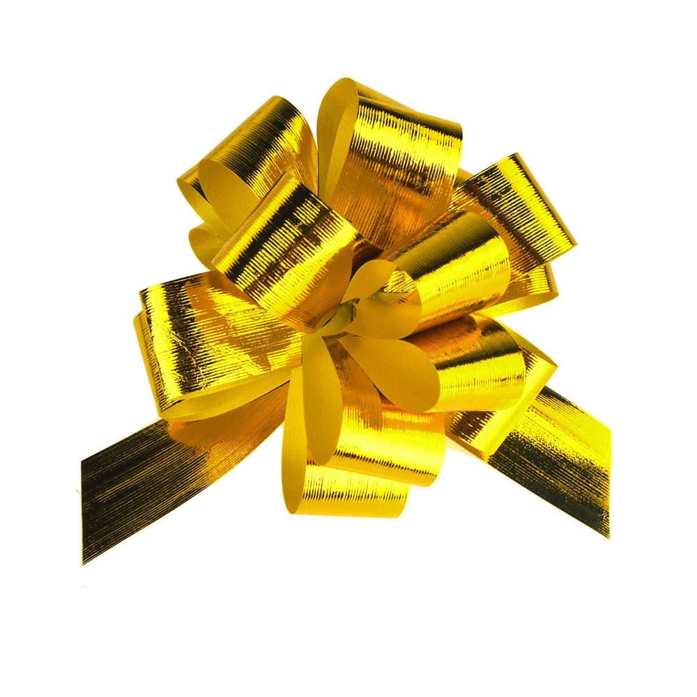Bulk Ribbon - Metallic Gold Pull String Bow 8 Satin - Quantity: 50 -  Polyethylene Ribbons - Type: Metallic Width: 2 3/4 by Paper Mart - Yahoo  Shopping