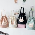 thumbnail image 2 of Students Can Be Cute Lunch Bag Canvas Korean Bucket Bundle Handbag Package Lunch Box Bag, 2 of 6