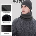 thumbnail image 5 of Winter Beanie Hat Scarf Gloves Set - Fleece Warm Knit Neck Warmer Wool Thermal Beanie Cap Outdoor Sport Ski Bike Mittens for Men Women, 5 of 7