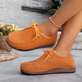 thumbnail image 3 of Womens Loafers Solid Color Lace up Lightweight Boat Shoes Casual Arch Support Slip on Flat Walking Shoes Brown Size 7.5, 3 of 8