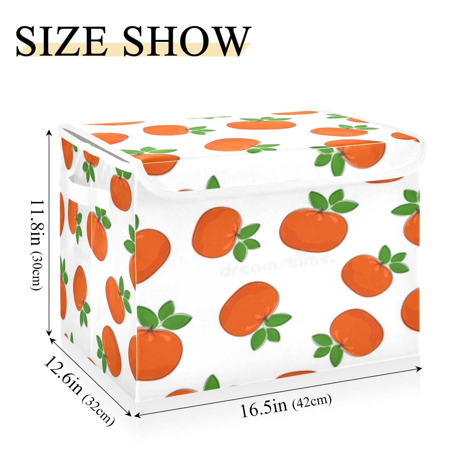 Orange fruit seamless pattern(2) Large Toy Box Chest Storage with Flip-Top Lid, Collapsible Storage Boxes Container Bins for Toys, Playroom Organizers