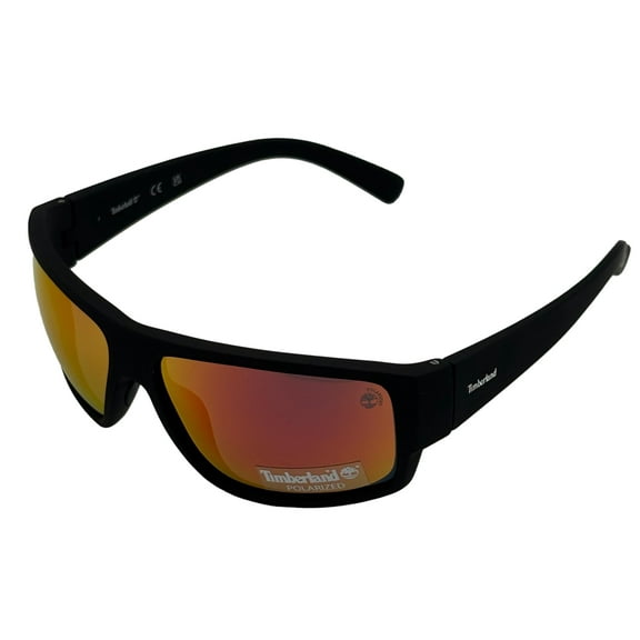 Timberland Matte Black Mens Plastic Rectangle Sunglass Polarized Lens TB7261. 5D