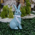 thumbnail image 4 of Estatuilla de Conejito de SimulacióN DecoracióN de Mesa de Pascua Festival Arte Conejo Adorno Artesanal Azul-A, 4 of 5