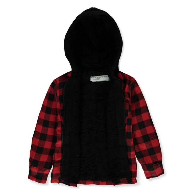 Red and black shop flannel hoodie