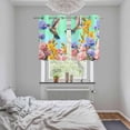 thumbnail image 4 of Teal Green Hummingbirds Kitchen Curtains Window Panels, Spring Watercolor Flowers Plant Insulated Window Treatment Curtain, Grommet Curtains for Bedroom/Living Room/Bathroom, 2 Piece 27.5"Wx39"L, 4 of 8