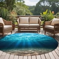 thumbnail image 4 of Round Rug 6Ft Washable Non-Slip, Light Blue Ocean Waves Circle Area Rugs for Living Room Bedroom, Summer Beach Coastal Abstract Indoor Floor Mats Carpet Runner for Home Decor Aesthetic, 4 of 8