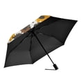 thumbnail image 2 of FORMRS Travel Umbrella Folding Auto Open Close Windproof Rain UV Protection, Brown Flowers, 2 of 8