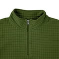 thumbnail image 3 of WREESH Men's Zip Henley Shirts Slim Short Sleeved Casual Sports Solid Color Tops Olive Green, 3 of 9