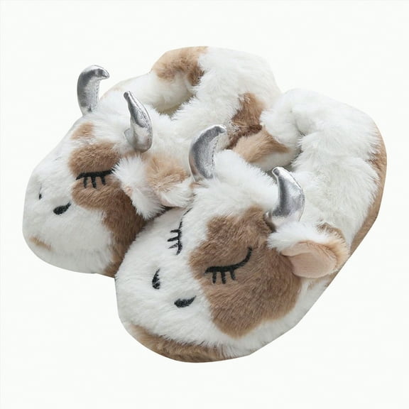 Hessimy Toddler Slippers Boys Girls Dinosaur House Shoes Cute Bunny Slipper For Home Indoor Winter Bedroom Non Slip Soft Rabbit Warm Shoes Toddler Slippers Girls Slippers Animals (Beige,9)