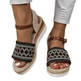thumbnail image 5 of Womens Dress Sandals, Xunlbb Women's Summer Size Wedge Fish Mouth Roman Sandals(Black,Size:36), 5 of 9