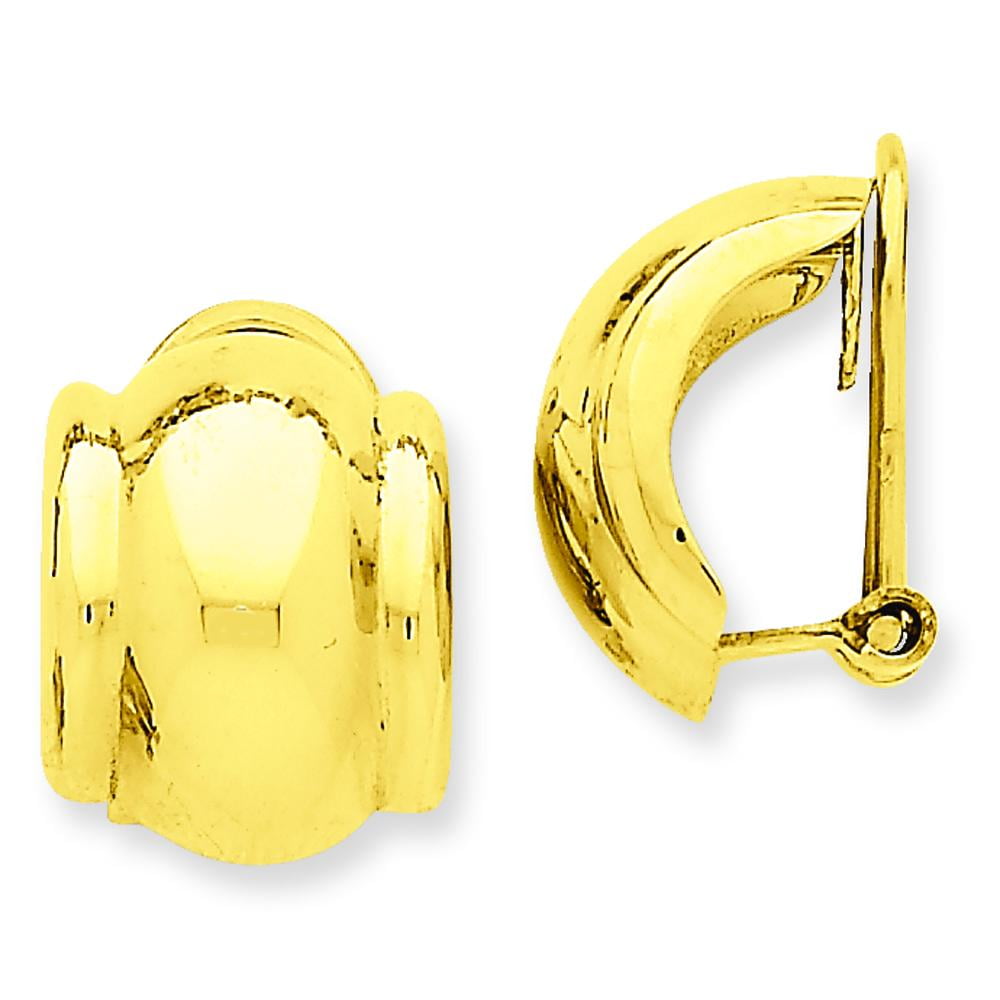 FindingKing 14K Yellow Gold Omega Clip On Earrings Jewelry Walmart