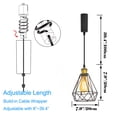 thumbnail image 5 of Kiven J-Type Track Lighting Pendants, 1-Light J Track Pendant Lights with Industrial Cage Lampshade, J Track Light Pedant for Kitchen Island Home Cafe, Adjustable Height,Gold Finish Socket, 5 of 5