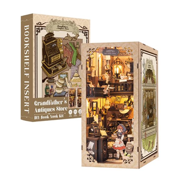 Kit de libros para hacer tú mismo, decoración de estantería Fsolis con casa de muñecas LED