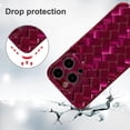 thumbnail image 3 of Compatible with iPhone 12 Pro Case-6.1 Inch, Fashion 3D Woven Pattern Plating Phone Case, Grid Printed case for Women Girls Soft Silicone Shockproof Camera Protective Back Cover-Hot Pink, 3 of 15