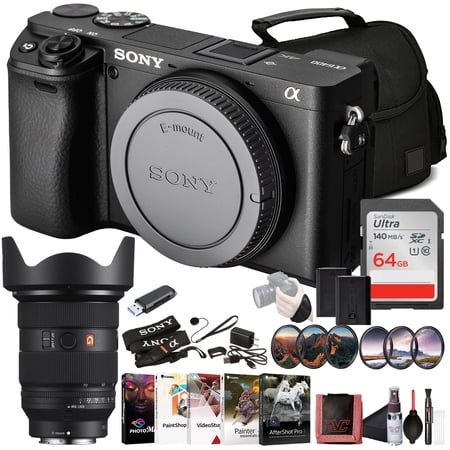 Sony α6400 APS-C Mirrorless Camera (ILCE-6400/B) – Real-Time Eye AF, 11 fps, 4K, Flip-Up Screen, Lightweight, Vlog-Friendly |Sony FE 24-70mm Lens, Filter Kit, Bag, 64GB Card, NPF-W50 Battery and More