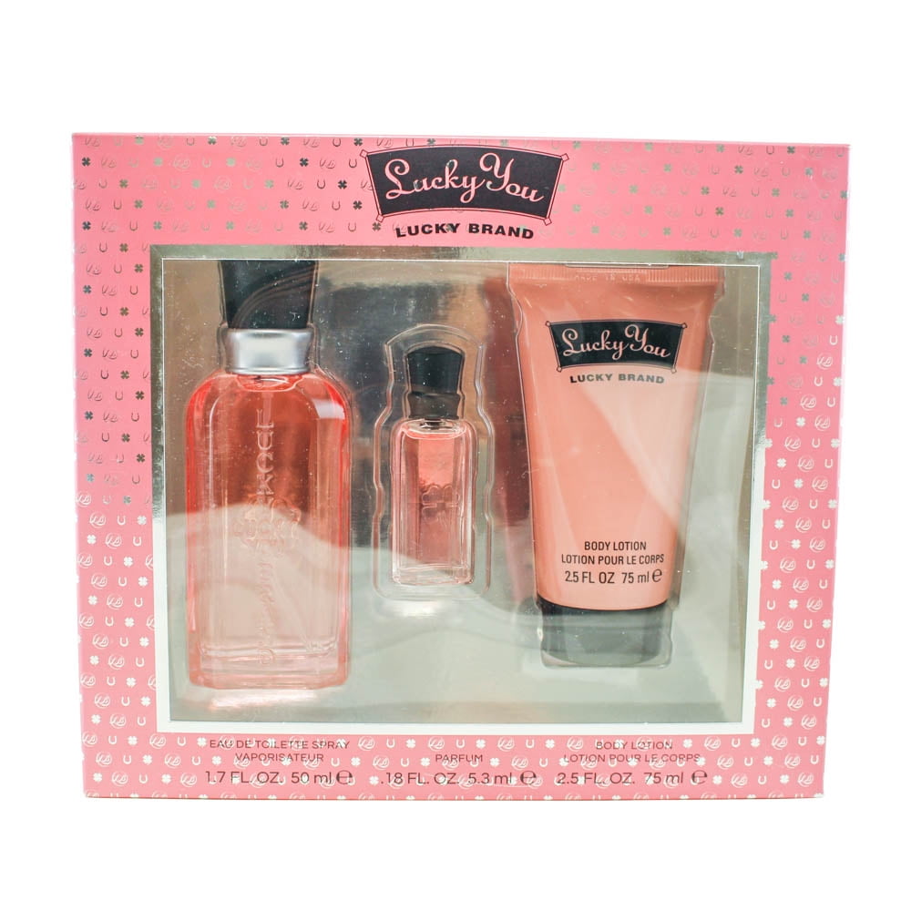 Lucky Brand Lucky You 3 Pc. Gift Set ( Eau De Toilette Spray 1.7 Oz + Parfum 0.18 Oz + Body