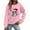 Pink, variant on Cadancy Christmas Shirts for Women 2025 Trendy Long Sleeve Pullover Cute Santa Claus Print Sweatshirts Crewneck Funny Xmas Holiday Party Tops Loose Winter Clothes