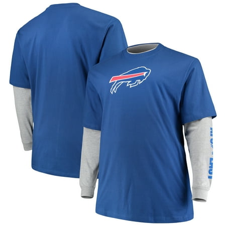 Buffalo Combo - Buffalo Bills Majestic Big & Tall T-Shirt Combo Set - Royal/Heathered Gray