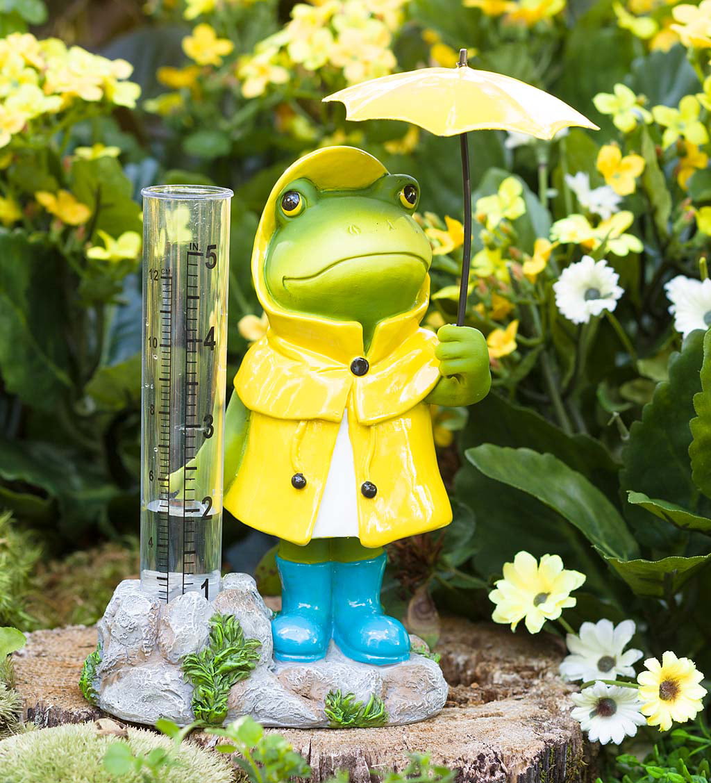 Yuanhong Dwarf Rain Gauge Outdoor Decorative Statue Hand-Painted Sculptures for Outdoor Grden Yard Decor Plastic Tube Funny Rain Gauge