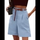 thumbnail image 1 of Pantalones Cortos de Verano para Mujer, con Cintura Elástica, Pierna y Hasta la Rodilla, con Bolsillos, Color Azul M, 1 of 4