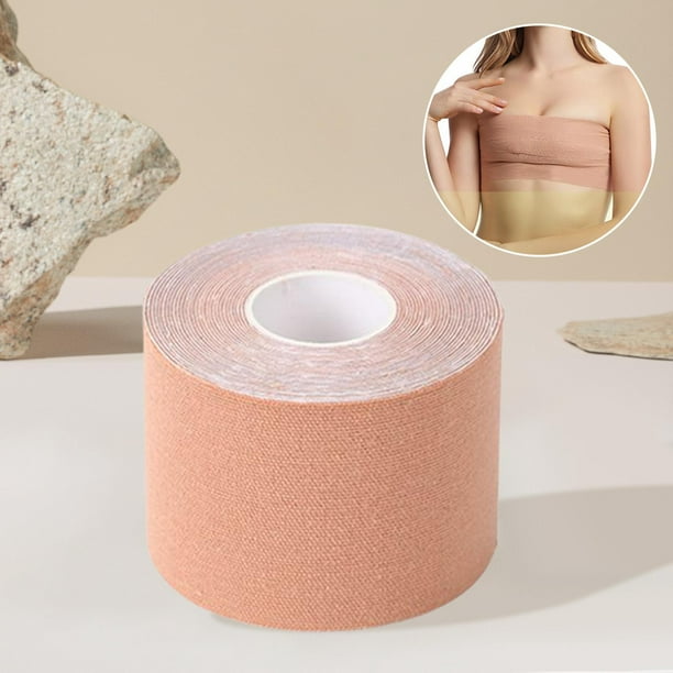 Cinta adhesiva para levantamiento de senos para mujeres y niñas, cinta para el pecho, resistente al sudor, resistente al agua, vestido en V , , Color , 2,5 cm de 25 cm de ancho Macarena Levantamiento de senos Pegatina