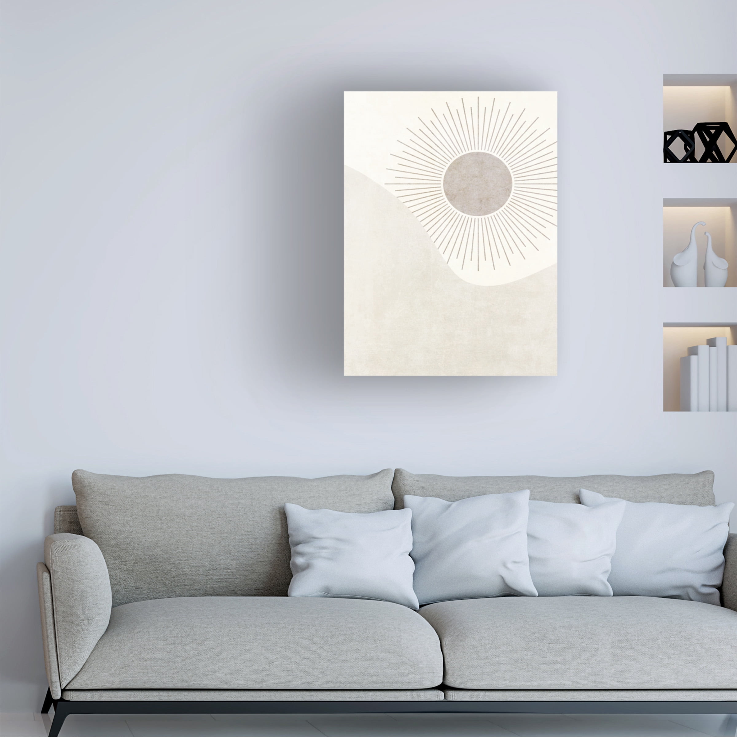 Canvas Wall Art - Tom Quartermaine 'Set of 2 Boho Neutral Sun Moon Prints 2' Wall Art for Living Room, Bedroom, or Office Décor by Trademark Fine Art - 24 x 32 Inches