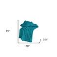 thumbnail image 4 of HomeRoots 518772 Teal & Blue Knitted 100 Percent Cotton Throw Blanket, 4 of 6