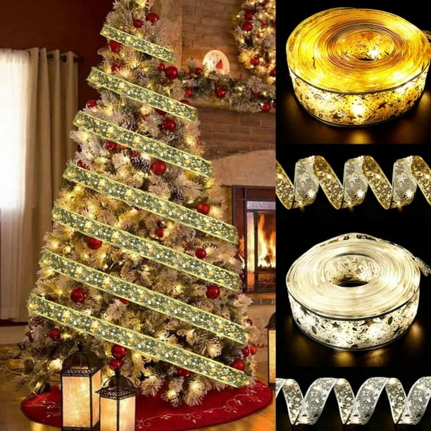Fairy Lights, LED Ribbon Christmas Lights, String Lights for Christmas Tree, Waterproof Battery Operated Tree Dazzler Outdoor Christmas Decor - Walmart.com