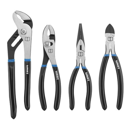 HART 4-Piece Pliers Set, Chrome Vanadium Steel and Chrome Nickel Steel