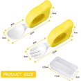 thumbnail image 2 of Baby Learning Prespoon, Baby Spoon Baby Fork para animar a su bebé a comer de forma independiente Libre de BPA, resistente a la temperatura 100 ℃ (amarillo), 2 of 5