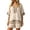 Beige-03, variant on Womens Summer 2 Piece Outfits Striped V Neck 3/4 Sleeve Loose Fit Top and Elastic Waist Shorts Set Trendy Color Block Matching Sets Casual Resort Wear Beach Vacation Travel Outfits