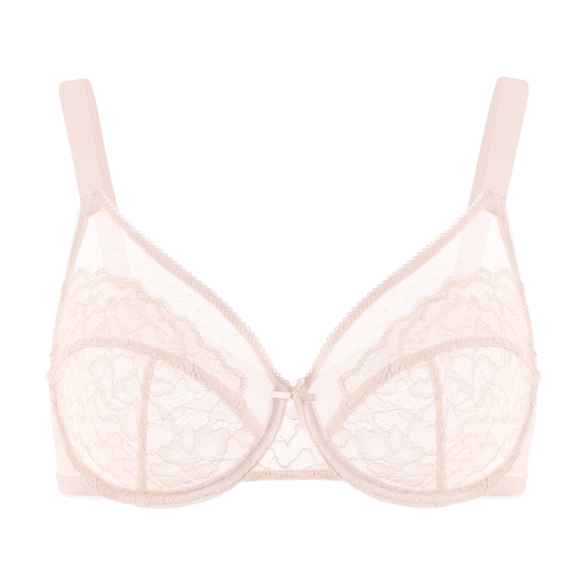 HSIA Plus Size Bras for Women Full Coverage Back Fat Underwire Unlined Bras Dusty Peach 42DD