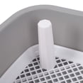 thumbnail image 4 of M Buder Pet Dog Potty Tray Portable Mesh Puppy Training Pad Holder with Splash Wall Small Animal Toilet, Indoor Outdoor Easy Clean Reusable Litter Box, 21.6x17.7 inches / 55x45 cm, Gray, 4 of 4