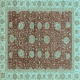 thumbnail image 1 of Ahgly Company Indoor Square Oriental Light Blue Traditional Area Rugs, 5' Square, 1 of 4