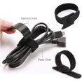 thumbnail image 5 of 100 piezas de bridas para cables, bridas para cables, correas y cordones reutilizables para guardar cables, gancho y bucle, color negro, 5 of 5